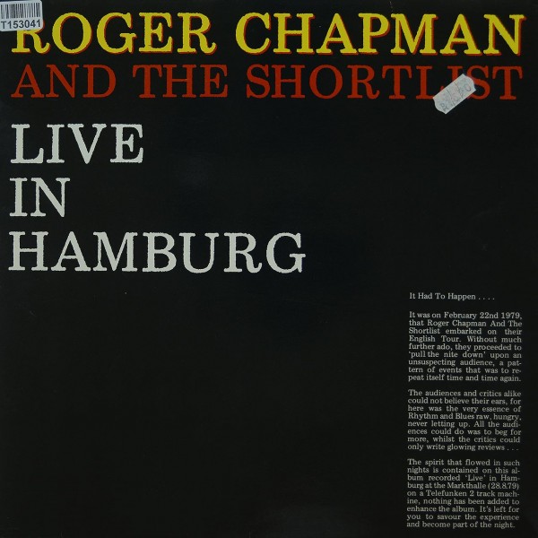 Roger Chapman And The Shortlist: Live In Hamburg