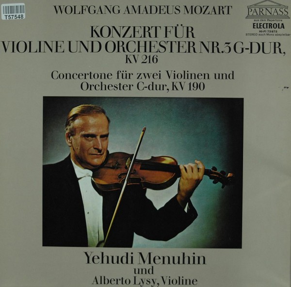 Yehudi Menuhin - Alberto Lysy - Derek Simpson - Wolfgang Amadeus Mozart - Bath Festival Orchestra: K