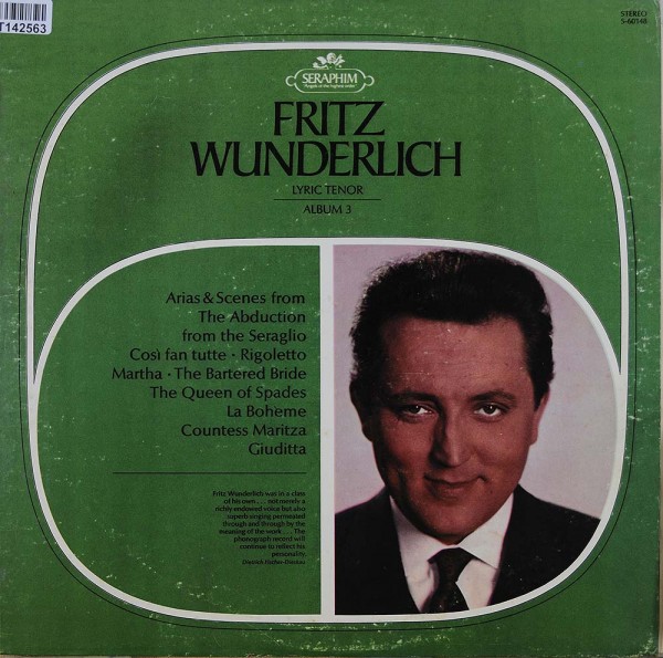 Fritz Wunderlich: Lyric Tenor, Album 3