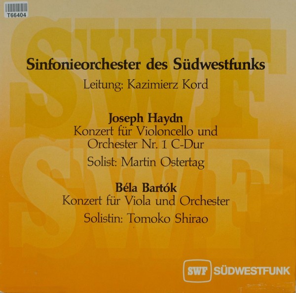 Sinfonieorchester Des Südwestfunks / Kazimi: Konzert Für Violoncello Und Orchester Nr. 1 C-dur / Kon