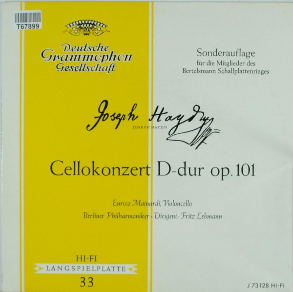 Joseph Haydn, Enrico Mainardi, Fritz Lehman: Cellokonzert D-Dur op.101