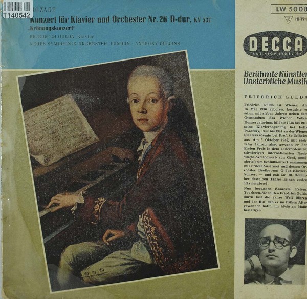Wolfgang Amadeus Mozart: Konzert Für Klavier Und Orchester Nr. 26 D-dur, KV 537 (