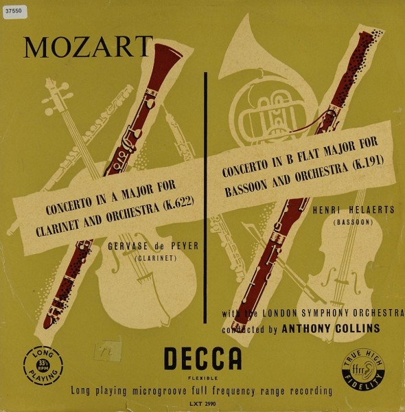 Mozart: Concertos for Clarinet &amp; Orch./ for Basson &amp; Orch.