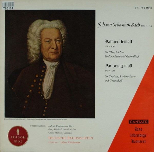 Deutsche Bachsolisten, Helmut Winschermann,: Konzert D-Moll BWV 1060 / Konzert G-Moll BWV 1058