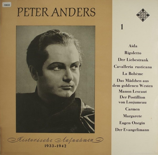 Anders, Peter: Historische Aufnahmen (1933-1942) Oper 1