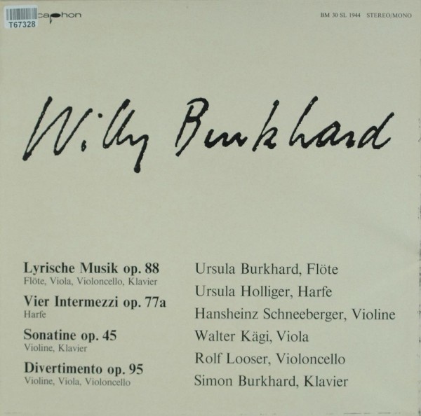 Willy Burkhard: Lyrische Musik Op. 88 / Vier Intermezzi Op. 77a / Sonat