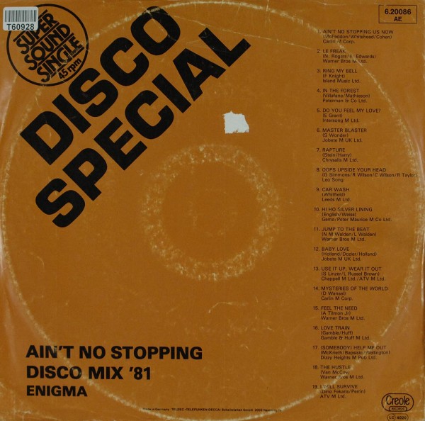 Enigma (2): Ain&#039;t No Stopping - Disco Mix &#039;81