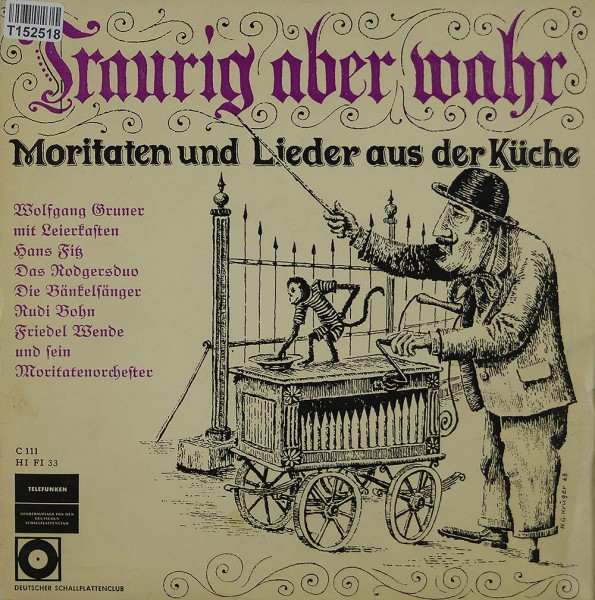 Various: Traurig Aber Wahr - Moritaten Und Lieder Aus Der Küche