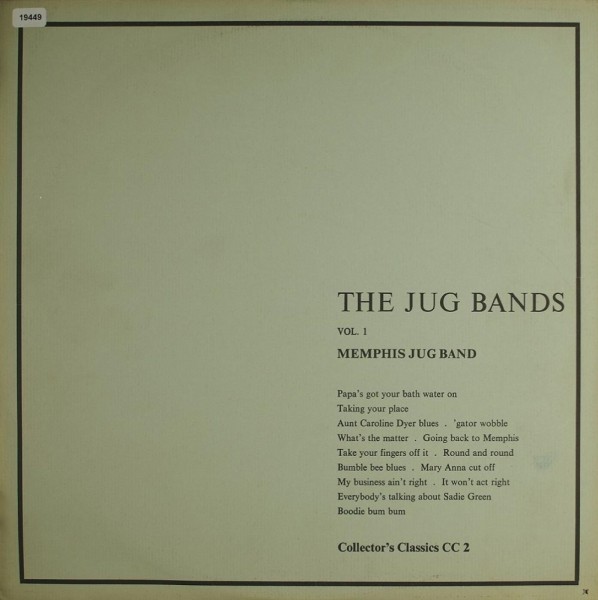 Memphis Jug Band: The Jug Bands Vol. 1