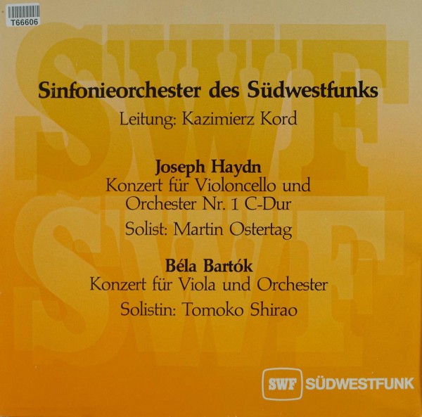 Sinfonieorchester Des Südwestfunks / Kazimi: Konzert Für Violoncello Und Orchester Nr. 1 C-dur / Kon