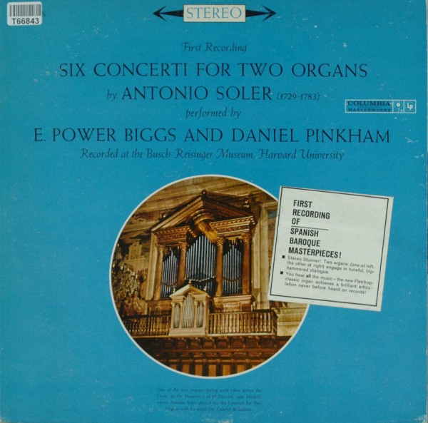 Padre Antonio Soler - E. Power Biggs And Da: Six Double Concertos For Two Organs
