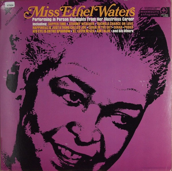 Waters, Ethel Miss: Performing i. P. Highlights from her ill. Career