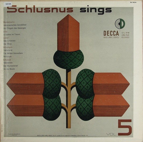 Verschiedene: Schlusnus sings Vol.5