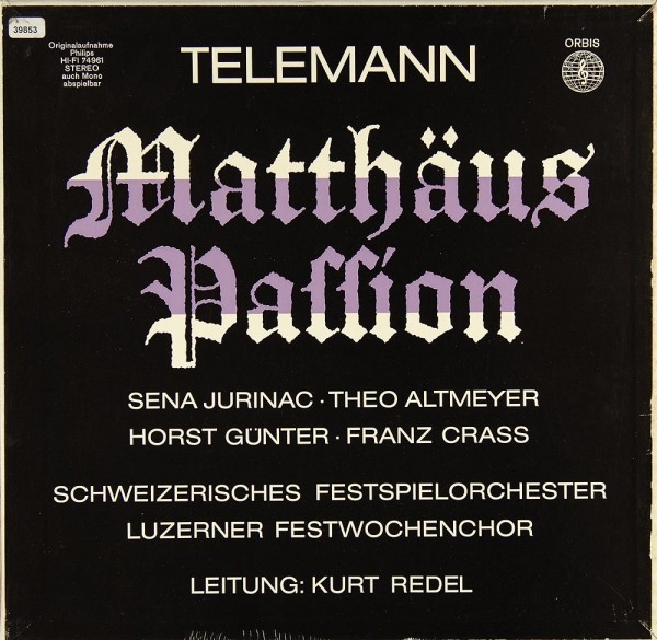 Telemann: Matthäus-Passion