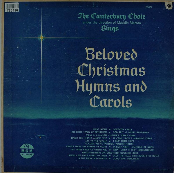 Canterbury Choir: Beloved Christmas Hymns &amp; Carols