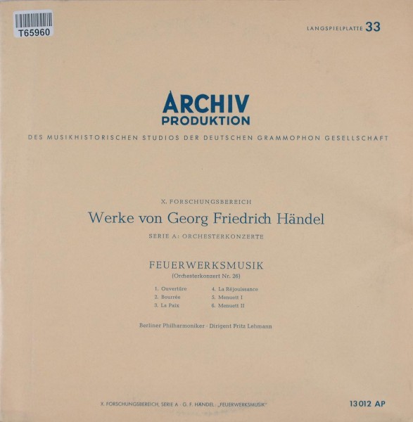 Georg Friedrich Händel – Berliner Philharmo: Feuerwerksmusik