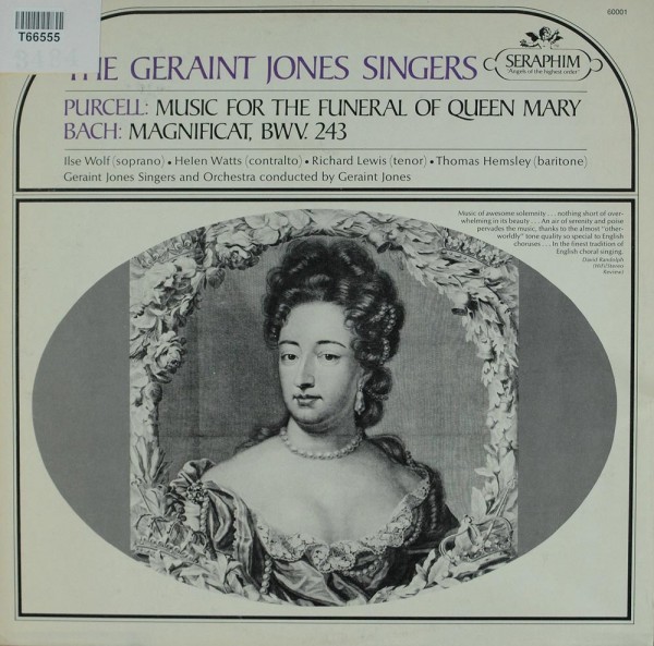 Geraint Jones Singers, Henry Purcell, Johan: Purcell: Music For The Funeral Of Queen Mary / Bach: Ma
