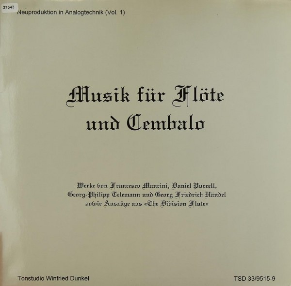 Verschiedene: Musik für Flöte und Cembalo