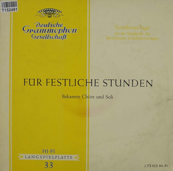Various: Für Festliche Stunden (Bekannte Chöre Und Soli)