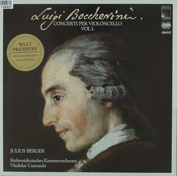 Luigi Boccherini, Julius Berger, Südwestdeut: Concerti Per Violoncello Vol I.