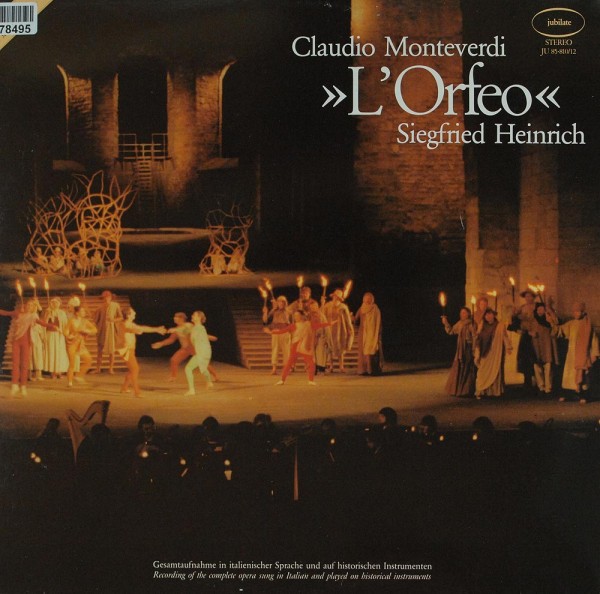 Claudio Monteverdi, Siegfried Heinrich: L`Orfeo - Recording Of The Complete Opera Sung In Italia