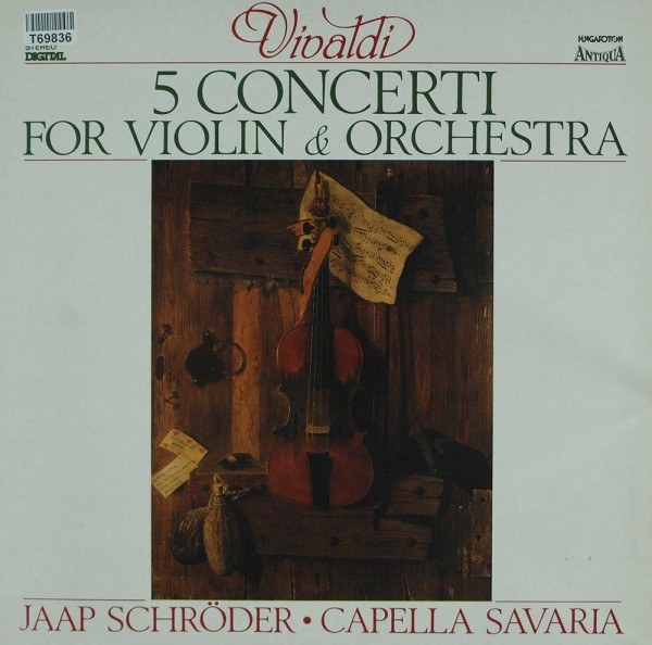 Antonio Vivaldi - Jaap Schröder, Capella Sav: 5 Concerti For Violin &amp; Orchestra