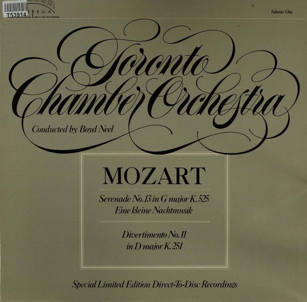 Wolfgang Amadeus Mozart - Boyd Neel, Toronto Chamber Orchestra: Serenade No. 13 In G Major K.525 Ein