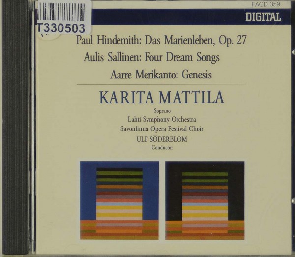 Karita Mattila, Paul Hindemith, Aulis Sallin: Das Marienleben, Op. 27 / Four Dream Songs / Genesis