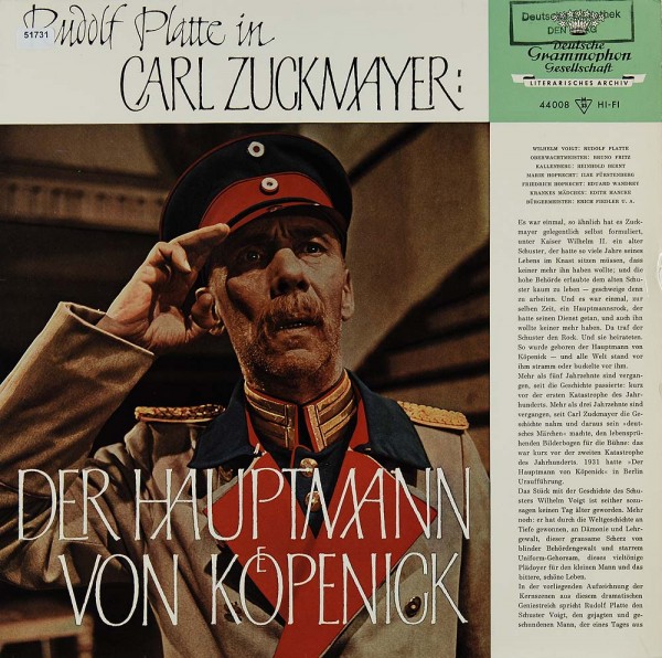 Zuckmayer, Carl: Der Hauptmann von Köpenick (Rudolf Platte)