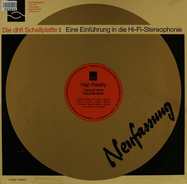 Various: Die dhfi Schallplatte 1 Eine Einführung in die Hi-Fi-Stereophonie (Neufassung)