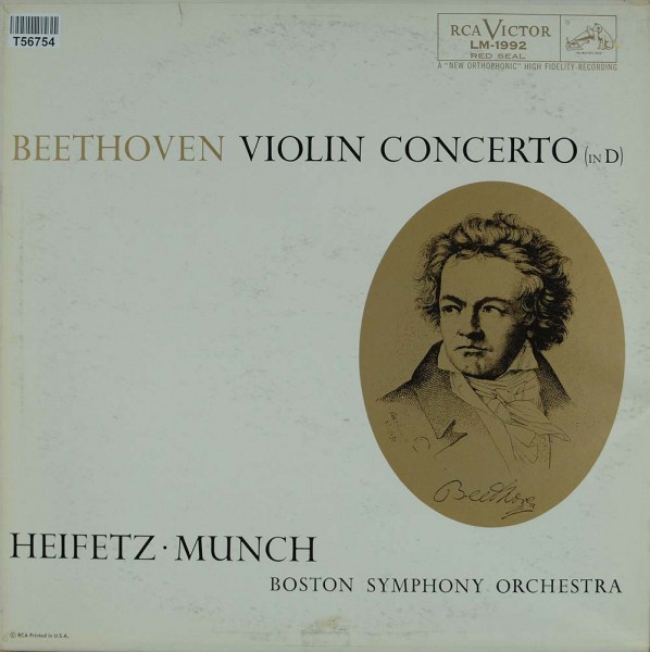 Ludwig van Beethoven, Jascha Heifetz • Charles Munch, Boston Symphony: Violin Concerto (In D)