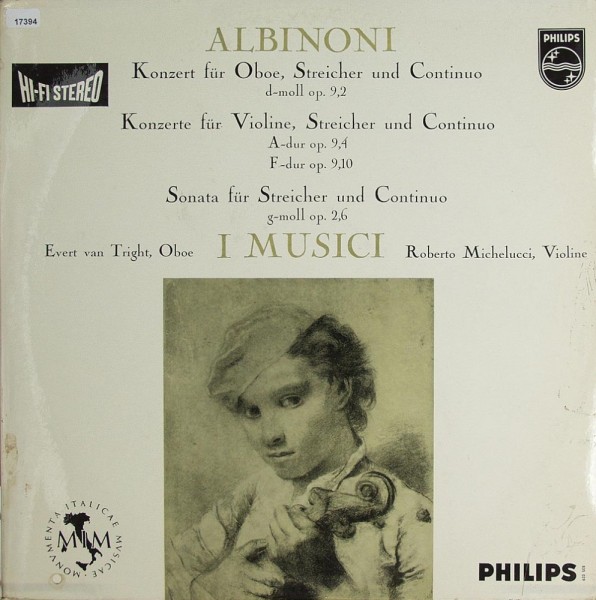 Albinoni: Konzerte für Oboe, Streicher, Continuo, Violine