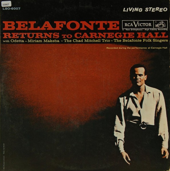Belafonte, Harry: Belafonte Returns to Carnegie Hall