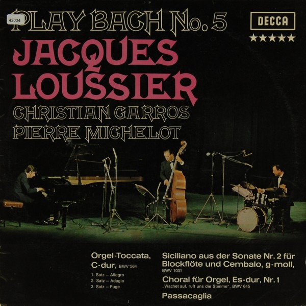Loussier, Jacques: Play Bach No. 5