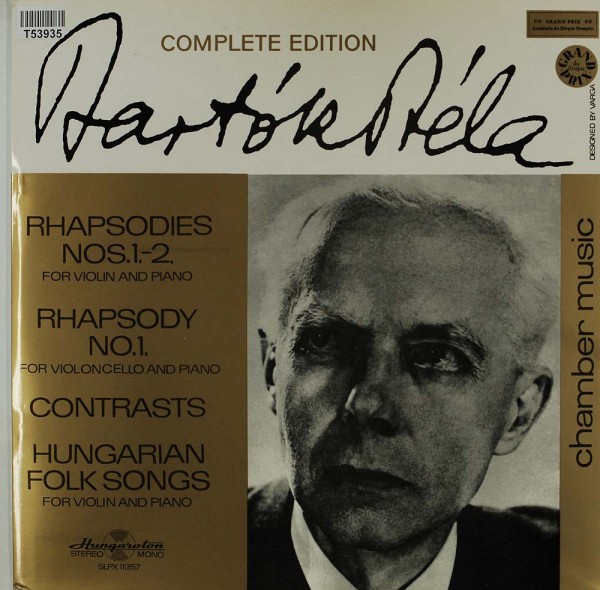 Béla Bartók: Rhapsodies Nos. 1.-2. / Rhapsody No. 1. / Contrasts / Hungarian Folk Songs