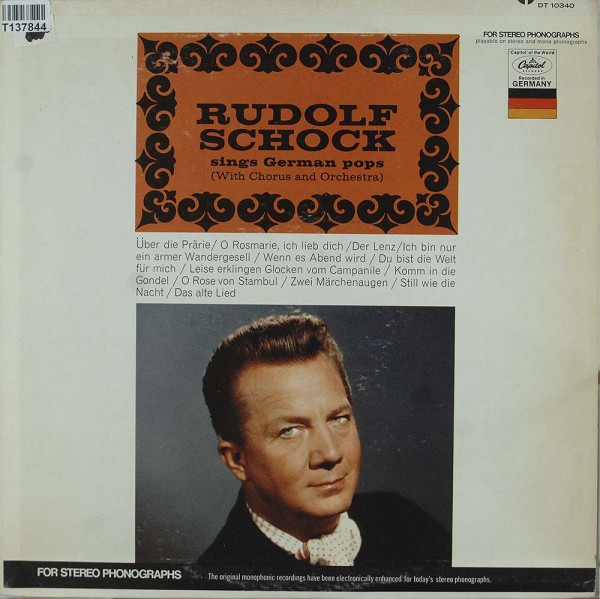 Rudolf Schock: Sings German Pops (With Chorus and Orchestra)