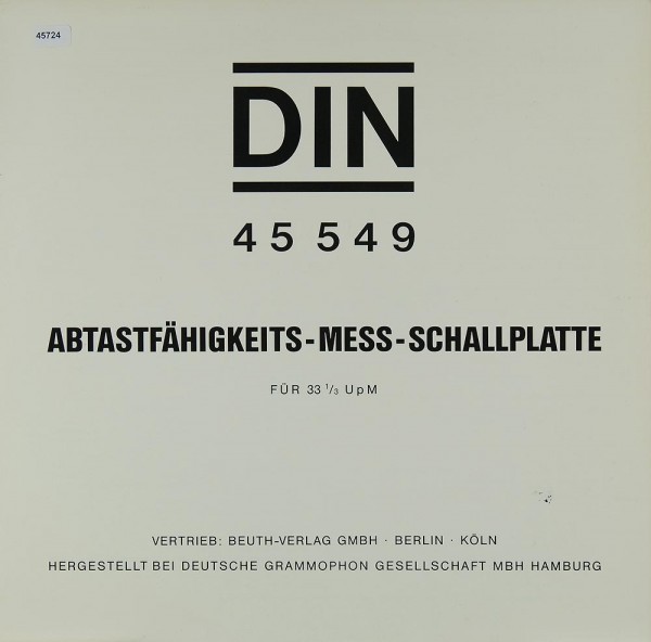 Various: Abtastfähigkeits-Mess-Schallplatte