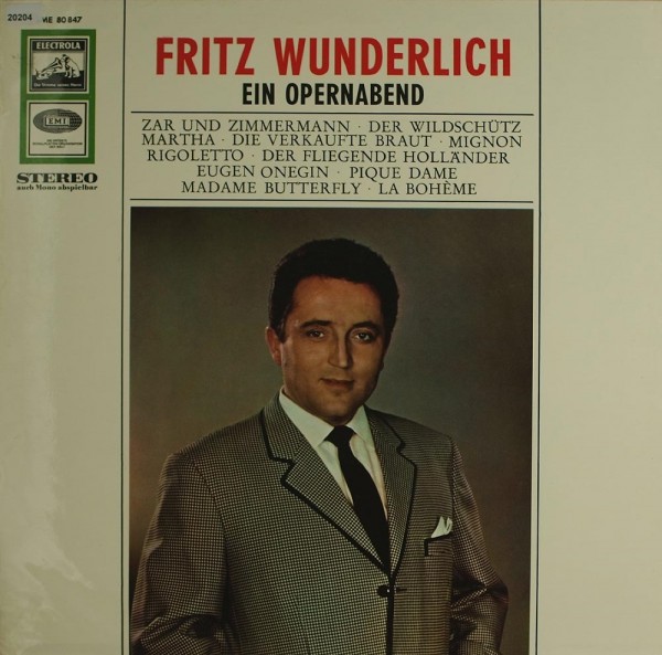 Wunderlich, Fritz: Ein Opernabend